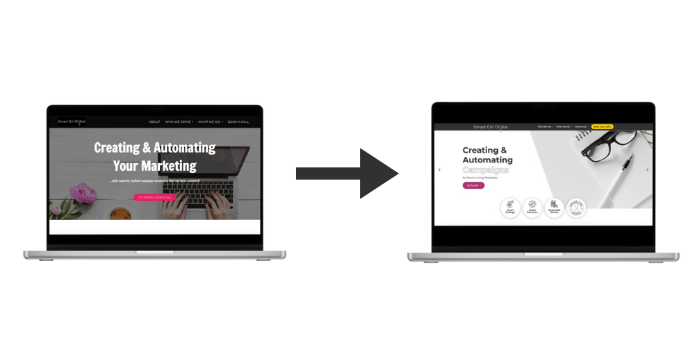 image of SGD homepage brand refresh transition