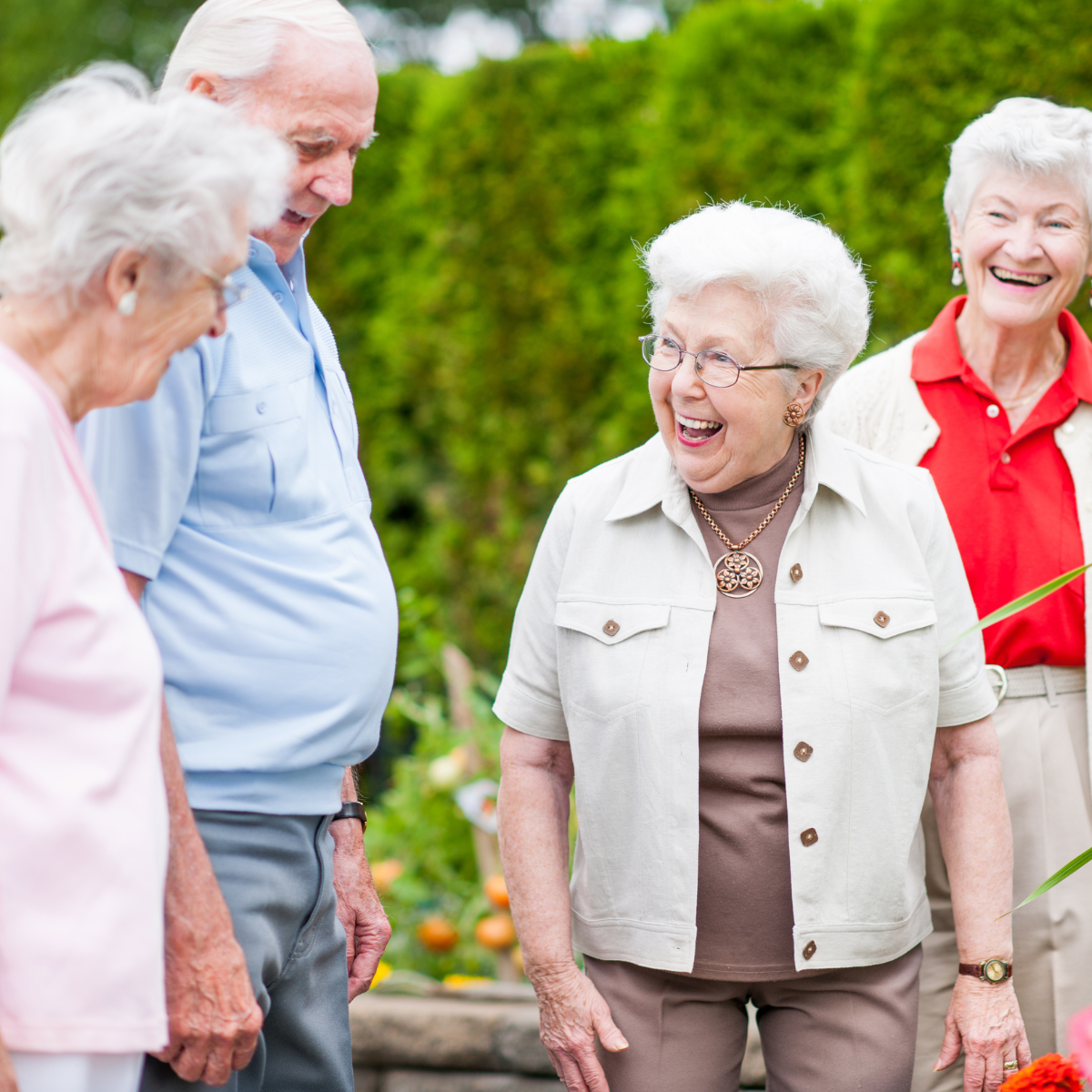 happy senior living residents